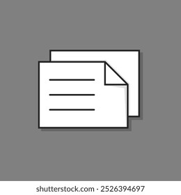 Ilustración de icono de papel de posición Horizontal