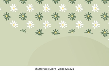 Horizontal poster and banner frame illustration with pastel floral background