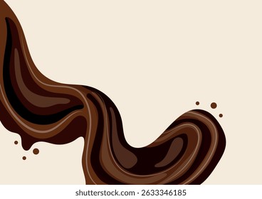 horizontal poster for Chocolate Day with a large wavy chocolate flow