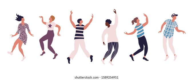 Horizontal Poster Colored Figures Dancing People Stock Vector (Royalty ...