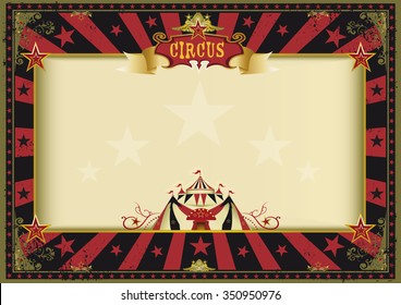 Horizontal poster red black circus. a circus red and black vintage poster for your advertising. Perfect size for a screen.