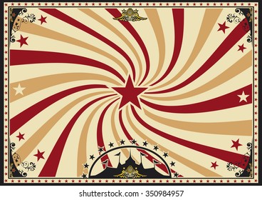 Horizontal poster vortex sunbeams circus. A circus vintage poster with a vortex for your advertising. Perfect size for a screen.