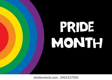 Horizontal pride month vector background rainbow colors quote typography poster banner.