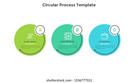 Horizontal Process Diagram 3 Round Elements Stock Vector (Royalty Free ...