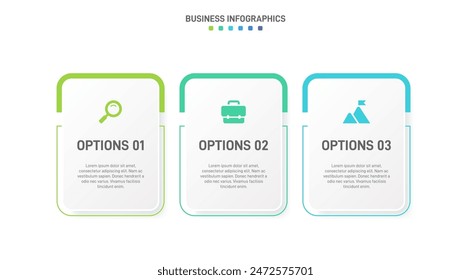 Barra de progreso Horizontal con 3 Elementos en forma de flecha que simbolizan tres y seis etapas de estrategia y progresión empresarial. Plantilla de diseño de infografía de línea de tiempo limpia. Vector de presentación