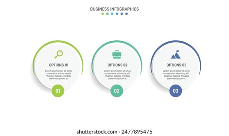 Horizontal progress bar featuring 3 arrow-shaped elements, symbolizing three six stages of business strategy and progression. Clean timeline infographic design template. Vector for presentation