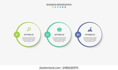 Horizontal progress bar featuring 3 arrow-shaped elements, symbolizing three six stages of business strategy and progression. Clean timeline infographic design template. Vector for presentation