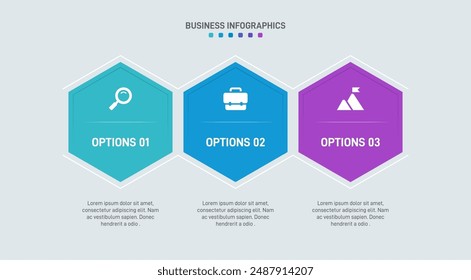 Horizontal progress bar featuring 3 arrow-shaped elements, symbolizing three six stages of business strategy and progression. Clean timeline infographic design template. Vector for presentation
