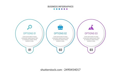 Horizontal progress bar featuring 3 arrow-shaped elements, symbolizing three six stages of business strategy and progression. Clean timeline infographic design template. Vector for presentation