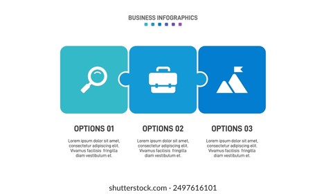 Barra de progreso Horizontal con 3 Elementos en forma de flecha, que simbolizan tres seis etapas de estrategia y progresión empresarial. Plantilla de diseño de infografía de línea de tiempo limpia. Vector de presentación