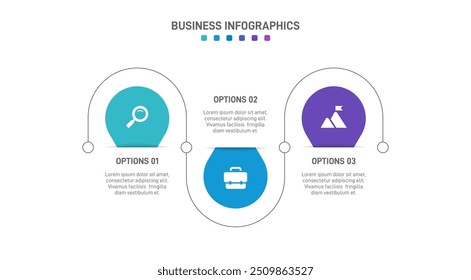 Barra de progreso Horizontal con 3 Elementos en forma de flecha, que simbolizan tres seis etapas de estrategia y progresión empresarial. Plantilla de diseño de infografía de línea de tiempo limpia. Vector de presentación