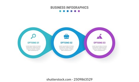 Barra de progresso horizontal com 3 elementos em forma de seta, simbolizando três seis estágios de estratégia e progressão de negócios. Modelo de design de infográfico de linha do tempo limpo. Vetor para apresentação