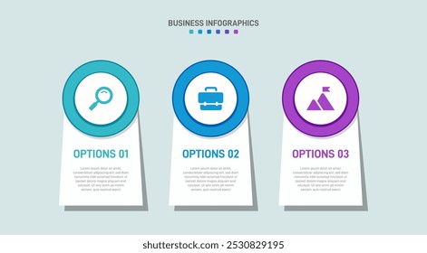 Horizontal progress bar featuring 3 arrow-shaped elements, symbolizing three six stages of business strategy and progression. Clean timeline infographic design template. Vector for presentation
