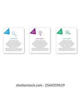 Horizontal progress bar featuring 3 arrow-shaped elements, symbolizing three six stages of business strategy and progression. 