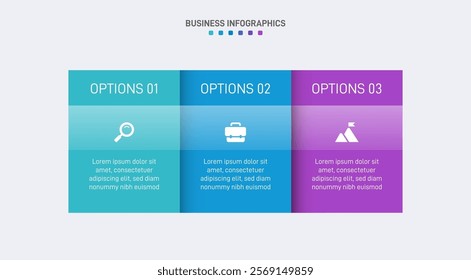 Horizontal progress bar featuring 3 arrow-shaped elements, symbolizing three six stages of business strategy and progression. Clean timeline infographic design template. Vector for presentation