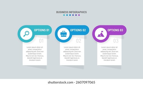 Horizontal progress bar featuring 3 arrow-shaped elements, symbolizing three six stages of business strategy and progression. Clean timeline infographic design template. Vector for presentation