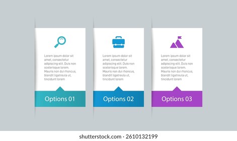 Horizontal progress bar featuring 3 arrow-shaped elements, symbolizing three six stages of business strategy and progression. Clean timeline infographic design template. Vector for presentation