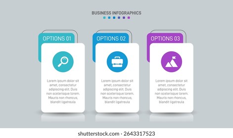 Horizontal progress bar featuring 3 arrow-shaped elements, symbolizing three six stages of business strategy and progression. Clean timeline infographic design template. Vector for presentation