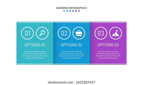 Barra de progresso horizontal com 3 elementos em forma de seta, simbolizando três seis estágios de estratégia e progressão de negócios. Modelo de design de infográfico de linha do tempo limpo. Vetor para apresentação