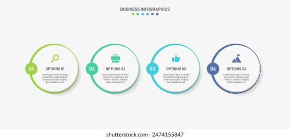 Horizontal progress bar featuring 4 arrow-shaped elements, symbolizing the four stages of business strategy and progression. Clean timeline infographic design template. Vector for presentation