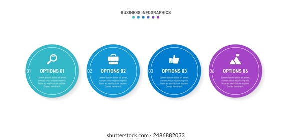 Horizontal progress bar featuring 4 arrow-shaped elements, symbolizing the four stages of business strategy and progression. Clean timeline infographic design template. Vector for presentation