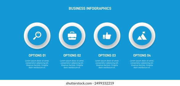 Horizontal progress bar featuring 4 arrow-shaped elements, symbolizing the four stages of business strategy and progression. Clean timeline infographic design template. Vector for presentation