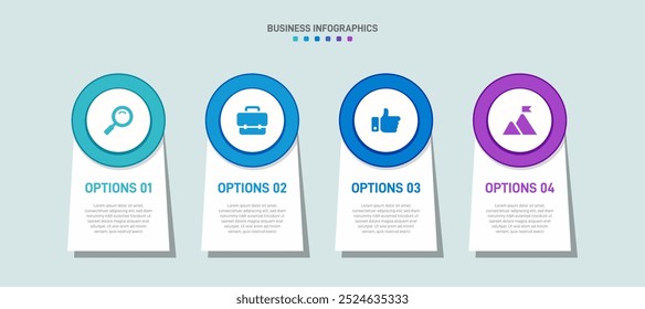 Horizontal progress bar featuring 4 arrow-shaped elements, symbolizing the four stages of business strategy and progression. Clean timeline infographic design template. Vector for presentation