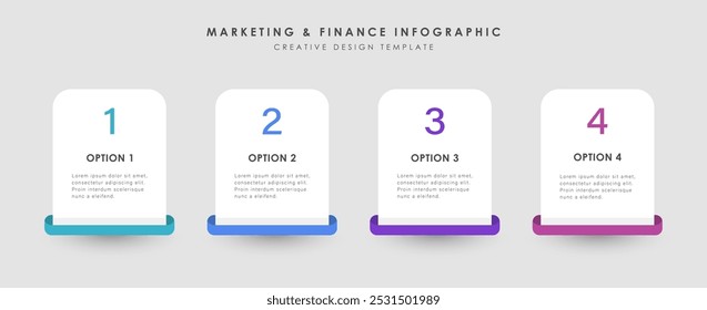 Horizontal progress bar featuring 4 elements, symbolizing the four stages of business strategy and progression.