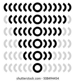 Horizontal progress, level indicators in sequence - Progress indicators isolated on white