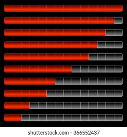 Horizontal progress, loading bar templates. vector illustration.