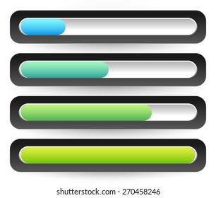 Horizontal Progress, Loading Bars. Meters, Level Indicators.