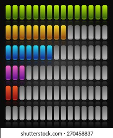 Horizontal Progress, Loading Bars. Meters, Level Indicators.