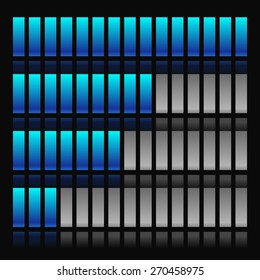 Horizontal Progress, Loading Bars. Meters, Level Indicators.