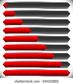 Horizontal progress, loading bars. Steps, phases, progression.