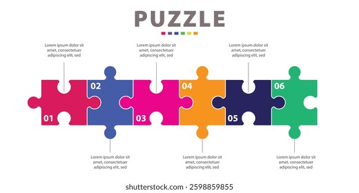 Horizontal Puzzle Infographic for Step-by-Step Planning