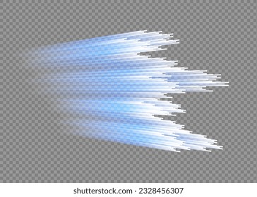 Horizontal radiant lines, Internet technology speed sense vector background. Curved glowing blue lines