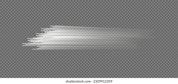 Horizontal radiant lines, Internet technology speed sense vector background. Curved glowing white lines
