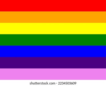 Horizontal Rainbow Color Scale Chart or Spectrum with Seven Colors (Red, Orange, Yellow, Green, Blue, Indigo, Violet) Icon. Vector Image.