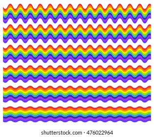 Horizontal rainbow element with different level of distortion