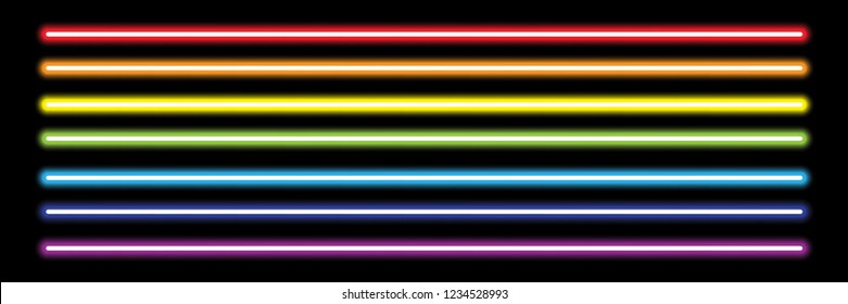 rainbow neon tube light