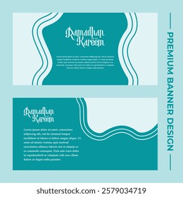 Horizontal ramadan greeting background design.