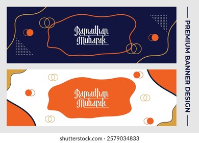 Horizontal ramadan greeting background design.