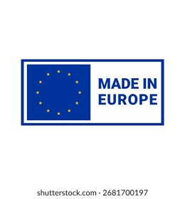 Horizontal diseño de iconos rectangulares para productos fabricados en Europa.