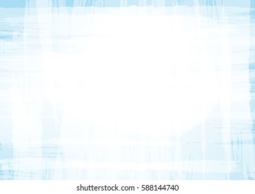 Horizontal rectangular background with the layering of brush strokes. Vector illustration. Blue, white.