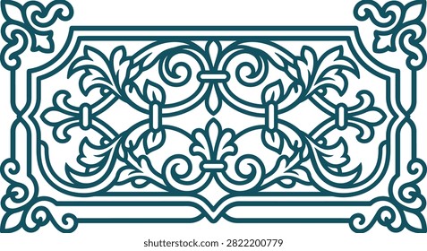 Horizontal diseño borde ornamental