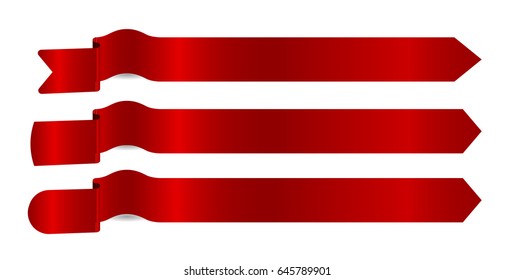 Horizontal red banners,vector arrows ribbons