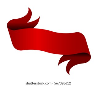 Horizontal red banners,vector ribbons