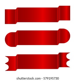 Horizontal red banners,vector ribbons