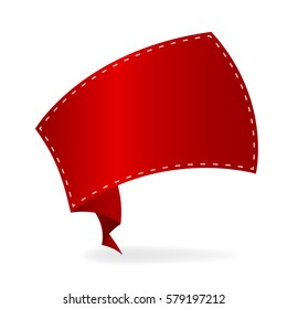 Horizontal red banner,vector ribbon illustration