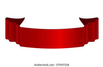 Horizontal red banner,vector ribbon illustration